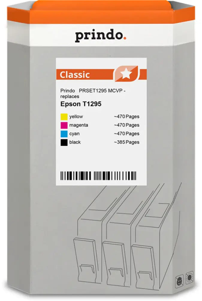 Compatible avec Epson T1295 Prindo Classic L Multipack Noir(e) / Cyan / Magenta / Jaune - Consommable imprimante