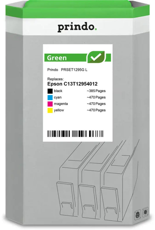 Compatible avec Epson T1295 Prindo Green L Multipack Noir(e) / Cyan / Magenta / Jaune - Consommable imprimante