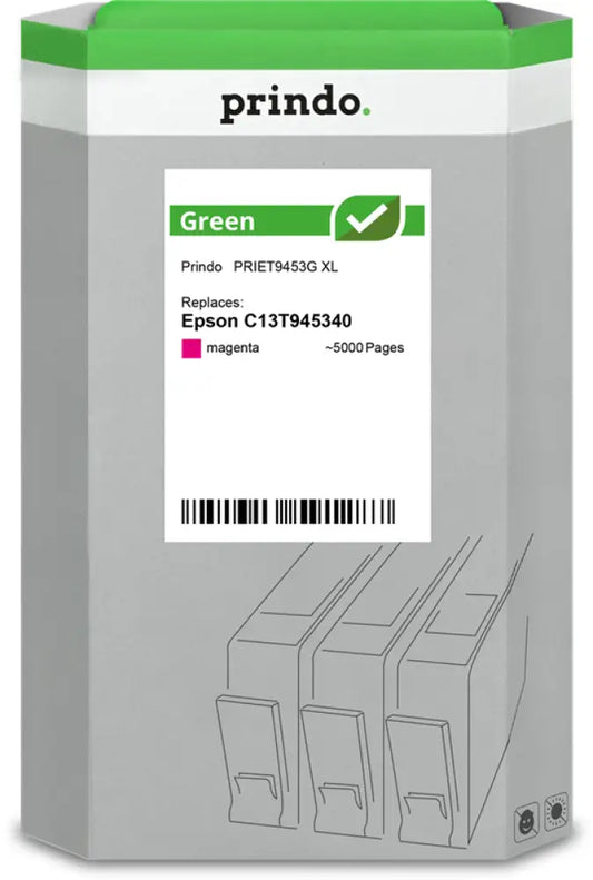 Compatible avec Epson T9453 Magenta Prindo Green XL Cartouche d’encre - Jet remanufacturé