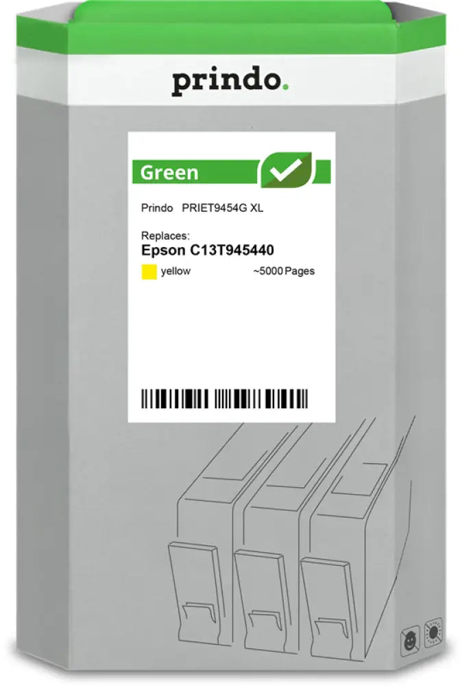 Compatible avec Epson T9454 Jaune Prindo Green XL Cartouche d’encre - Jet remanufacturé