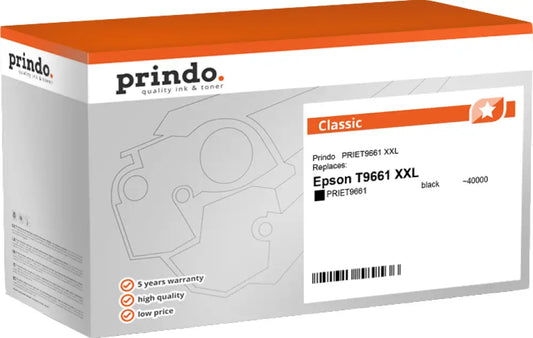 Compatible avec Epson T9661 XXL Noir(e) Prindo Classic Cartouche d’encre - Jet compatible