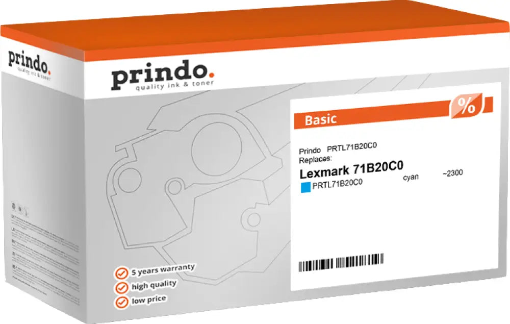 Compatible avec Lexmark 71B20C0 Prindo Basic Cyan Toner - compatible