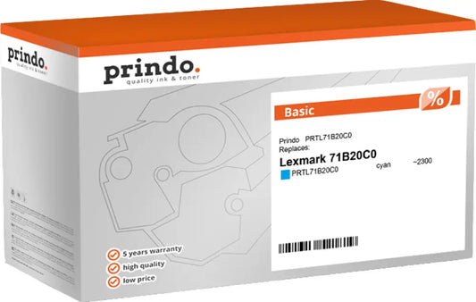 Compatible avec Lexmark 71B20C0 Prindo Basic Cyan Toner - compatible