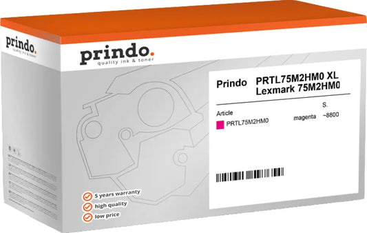 Compatible avec Lexmark 75M2HM0 Prindo Classic XL Magenta Toner - compatible