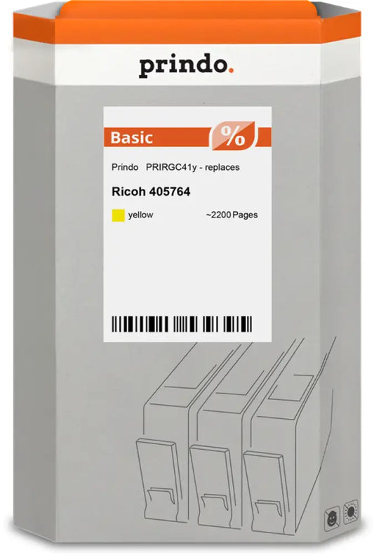 Compatible avec Ricoh Cartouche de Gel GC41YHC Jaune Prindo Basic - Jet d’encre compatible