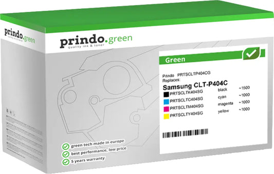 Compatible avec Samsung CLT-P404C Prindo Green Multipack Noir(e) / Cyan / Magenta / Jaune - Consommable imprimante