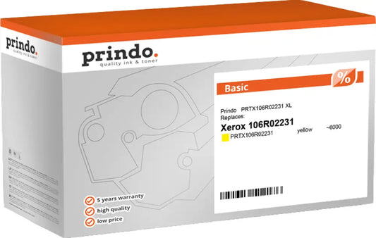 Compatible avec Xerox 106R02231 Prindo Basic XL Jaune Toner - compatible