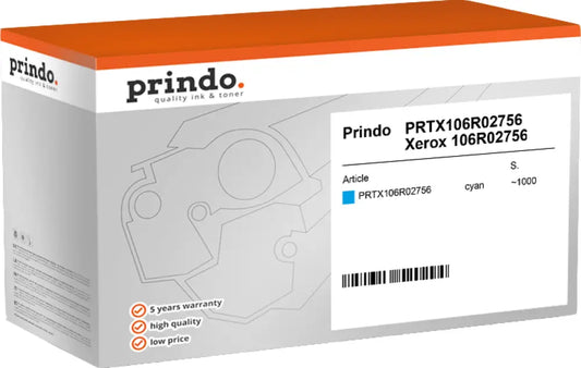 Compatible avec Xerox 106R02756 Prindo Classic Cyan Toner - compatible