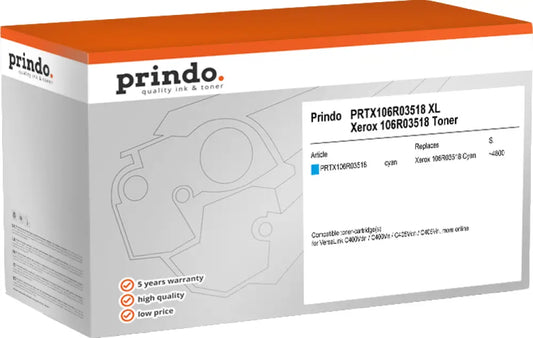 Compatible avec Xerox 106R03518 Prindo Classic XL Cyan Toner - compatible