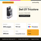 Dell 21 Cartouche Tricolore compatible équivalent à X738N, Y499D : caractéristiques