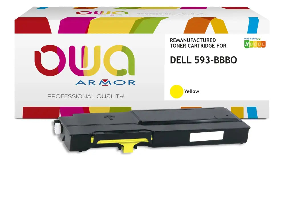 DELL 593-BBBO - Cartouche laser compatible - Jaune - Toner remanufacturé OWA