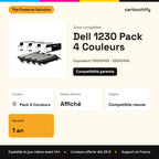 Dell 1230 Toner Pack 4 Couleurs compatible équivalent à 59310493, 59310494, 59310495 : caractéristiques