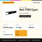 Dell 7130 Toner Cyan compatible équivalent à 59310876 : caractéristiques