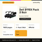 Dell B116X Toner Pack 3 Noir compatible équivalent à 59311108 : caractéristiques