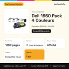 Dell 1660 Toner Pack 4 Couleurs compatible équivalent à 59311128, 59311129, 59311130 : caractéristiques