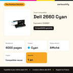 Dell 2660 Toner Cyan compatible équivalent à 593BBBT : caractéristiques