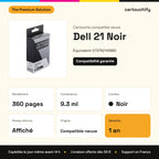 Dell 21 Cartouche Noir compatible équivalent à X737N, Y498D : caractéristiques