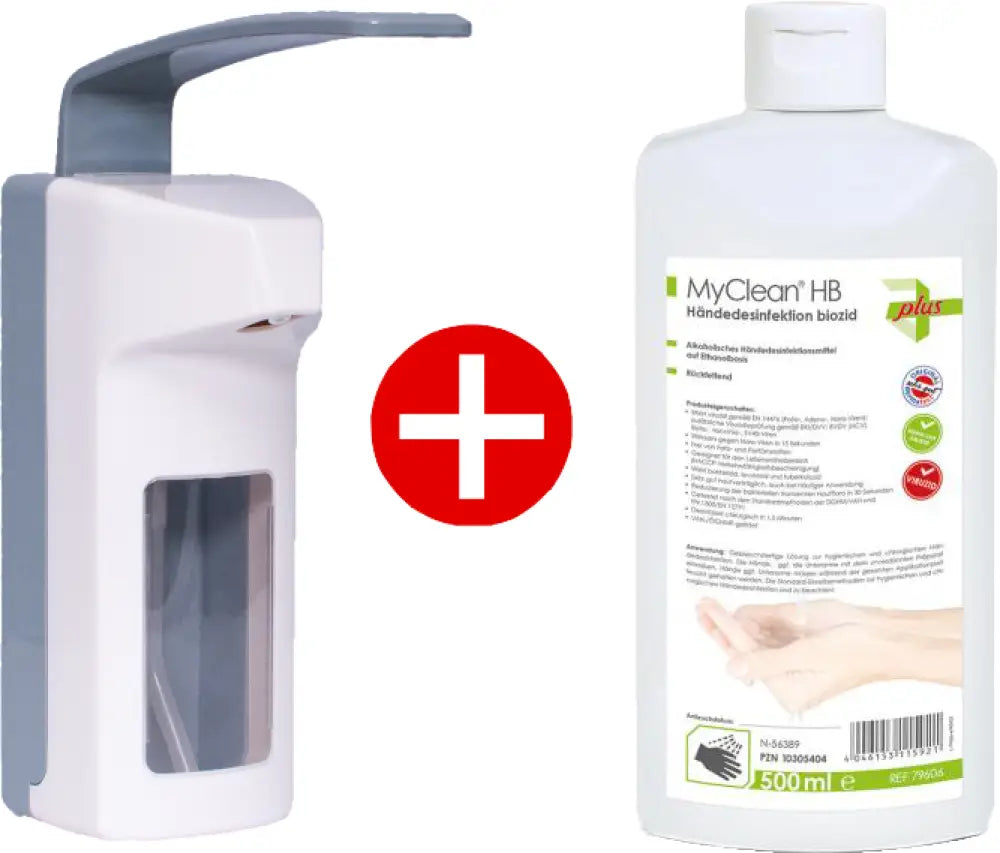 Désinfectant pour les mains MyClean® 500 ml + distributeur mural - Distributeur Savon MyClean