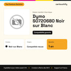 Dymo S0720680 Ruban Noir sur Blanc compatible : caractéristiques