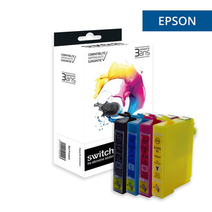Cartouche compatible EPSON 18XL T1816 - PAQUERETTE Pack 4 Couleurs