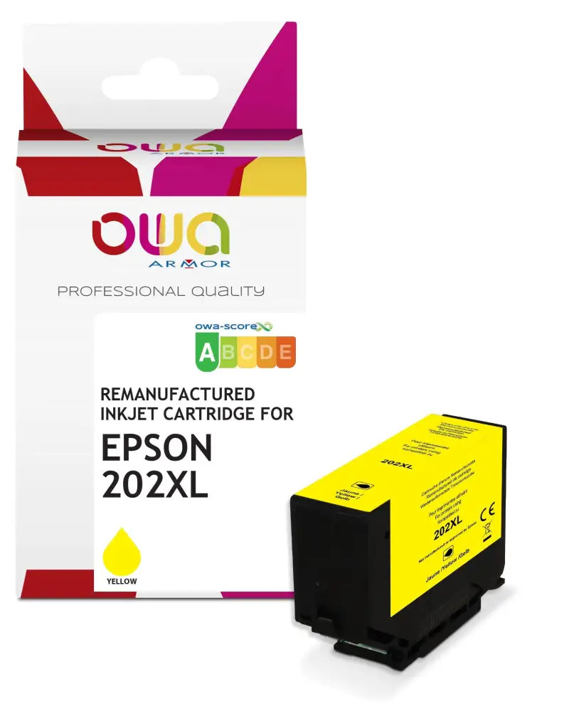 EPSON 202XL KIWI - Cartouche compatible - Jaune - Jet d’encre remanufacturé OWA