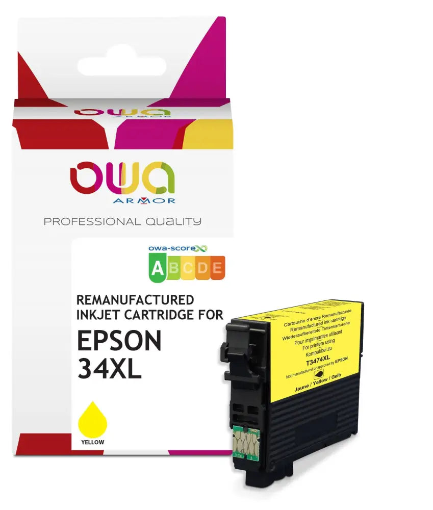 EPSON 34XL - Cartouche compatible - haute capacité - Jaune - Jet d’encre remanufacturé OWA