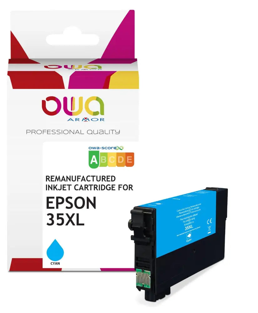 EPSON 35XL - Cartouche compatible - Cyan - Jet d’encre remanufacturé OWA