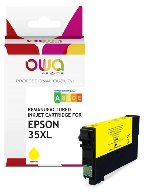 EPSON 35XL - Cartouche compatible - Jaune - Jet d’encre remanufacturé OWA