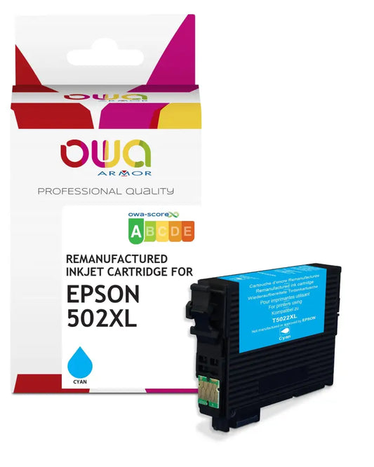 EPSON 502XL - Cartouche compatible - haute capacité - Cyan - Jet d’encre remanufacturé OWA