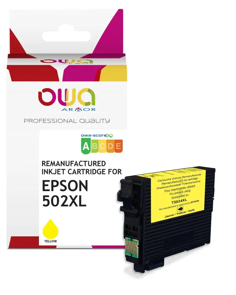 EPSON 502XL - Cartouche compatible - haute capacité - Jaune - Jet d’encre remanufacturé OWA