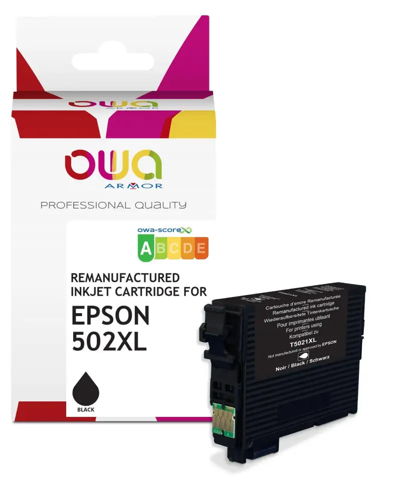 EPSON 502XL - Cartouche compatible - haute capacité - Noir - Jet d’encre remanufacturé OWA