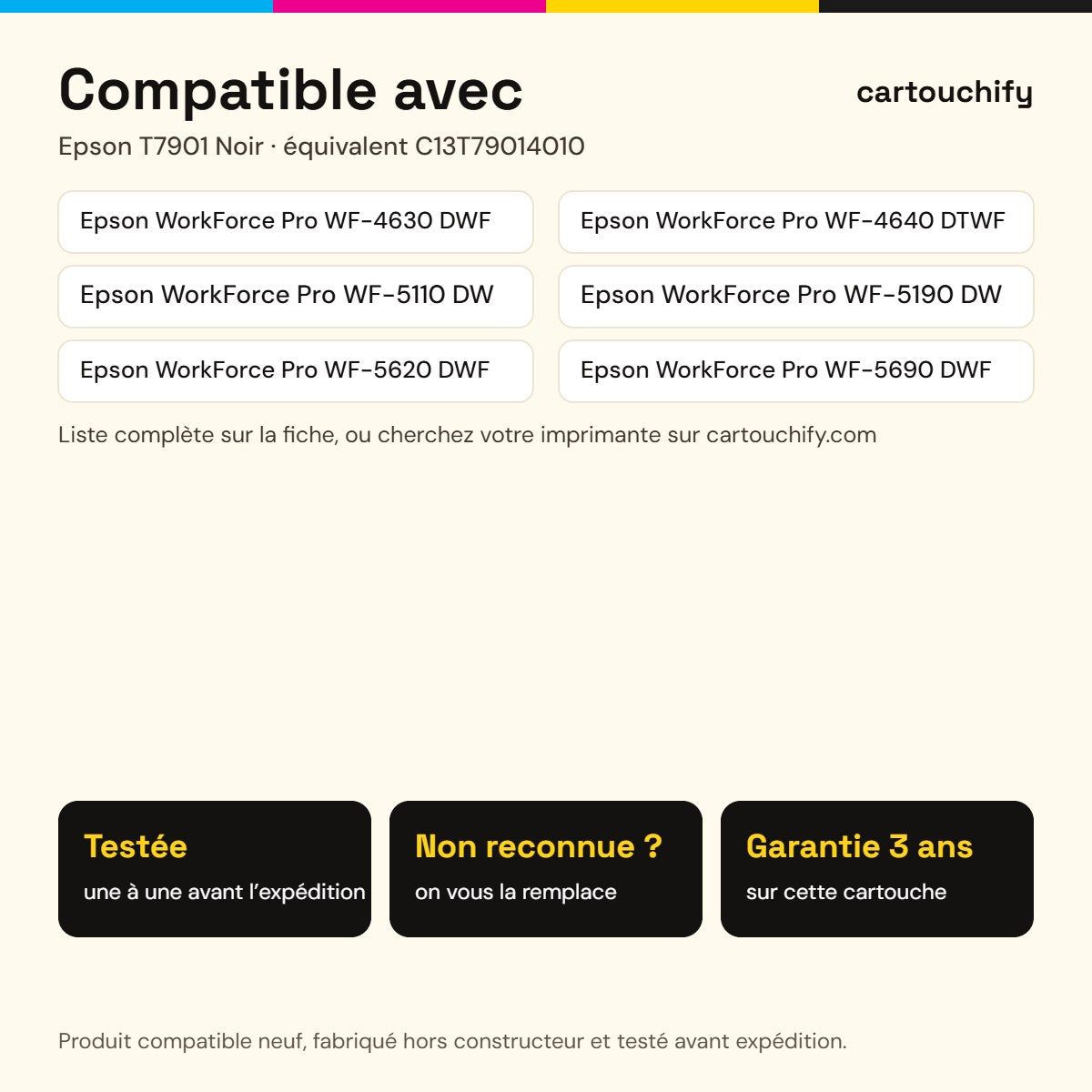 Imprimantes compatibles avec Epson T7901 Cartouche Noir compatible équivalent à C13T79014010 · Switch