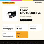 Epson EPL-6200X Toner Noir compatible équivalent à C13S050166 : caractéristiques
