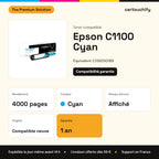 Epson C1100 Toner Cyan compatible équivalent à C13S050189 : caractéristiques