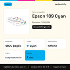 Epson 189 Toner Cyan compatible équivalent à C13S050189 · Switch : caractéristiques