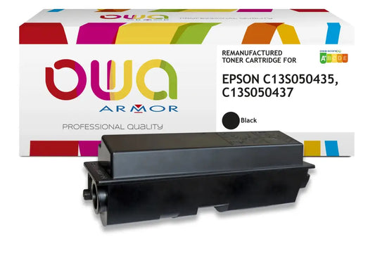 EPSON C13S050435 C13S050437 - Cartouche laser compatible - extra haute capacité - Noir - Toner remanufacturé OWA