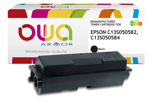 EPSON C13S050582 C13S050584 - Cartouche laser compatible - haute capacité - Noir - Toner remanufacturé OWA
