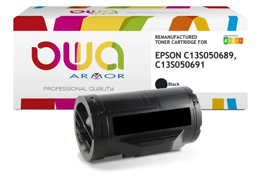EPSON C13S050689 C13S050691 - Cartouche laser compatible - haute capacité - Noir - Toner remanufacturé OWA
