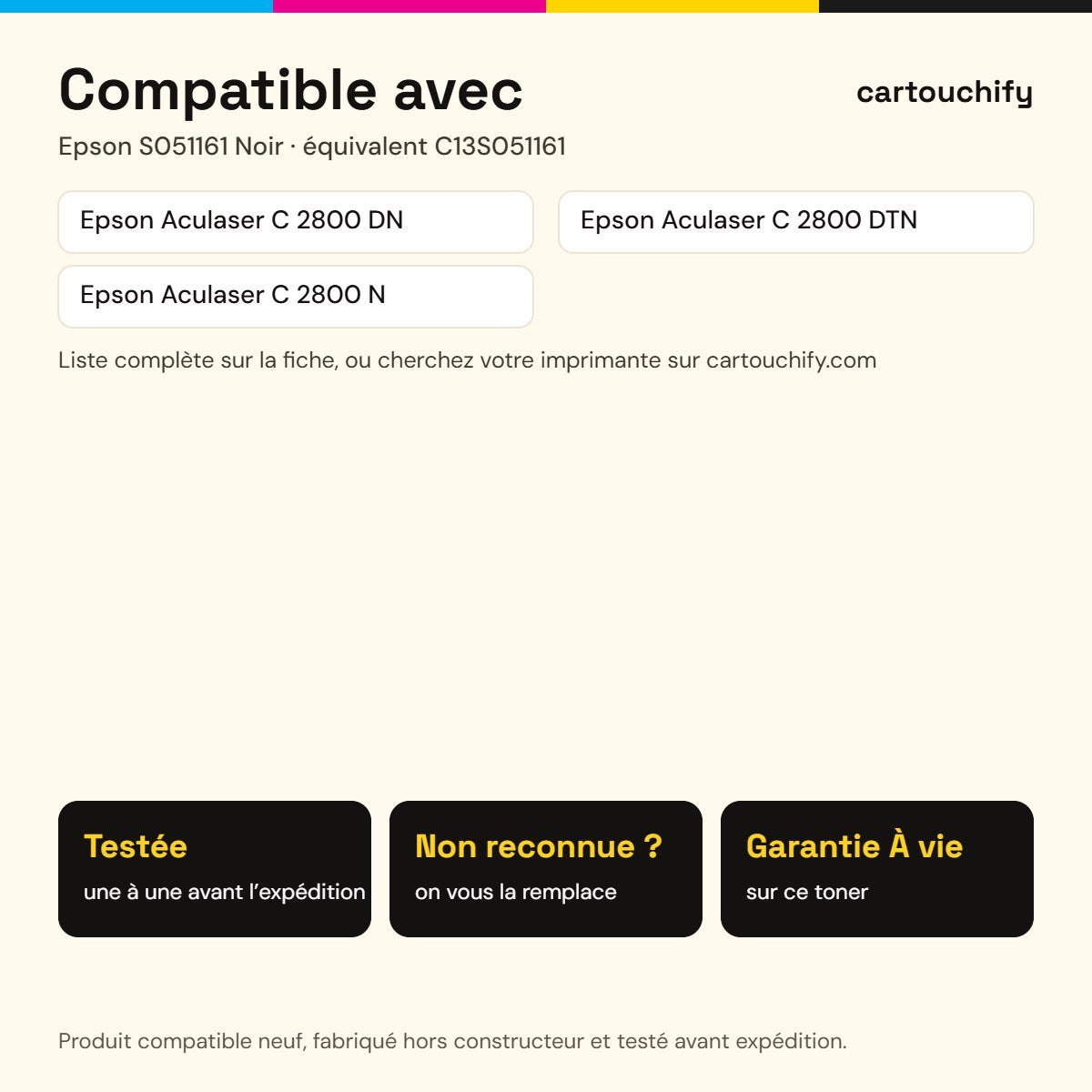 Imprimantes compatibles avec Epson S051161 Toner Noir compatible équivalent à C13S051161 · Switch