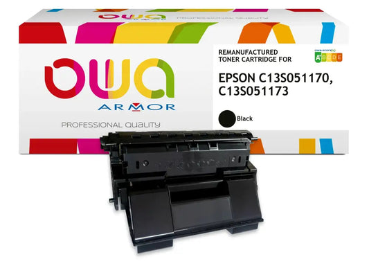 EPSON C13S051170 C13S051173 - Cartouche laser compatible - haute capacité - Noir - Toner remanufacturé OWA