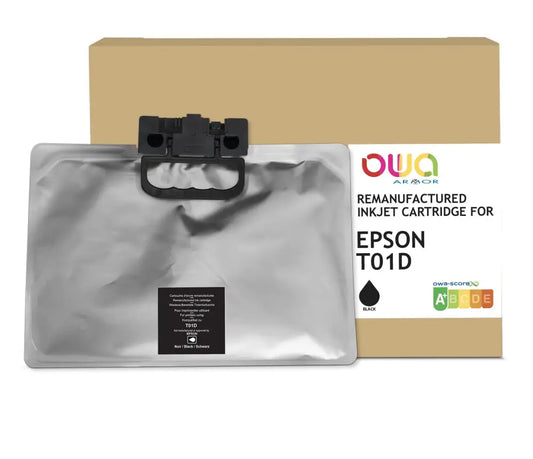 EPSON C13T01D100 - Cartouche compatible - Noir - Jet d’encre remanufacturé OWA