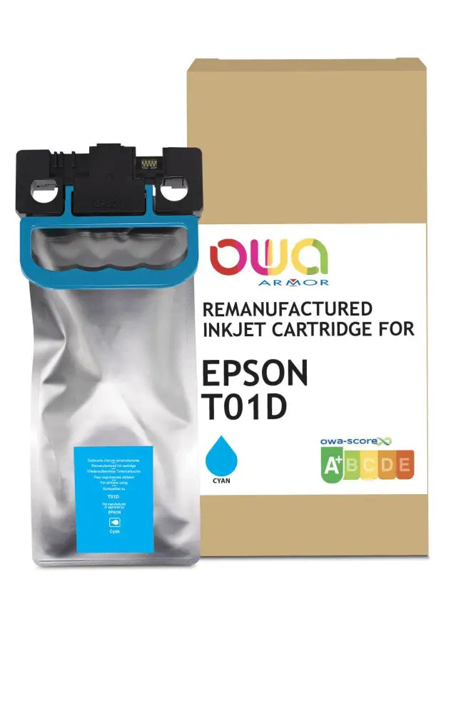 EPSON C13T01D200 - Cartouche compatible - Cyan - Jet d’encre remanufacturé OWA