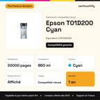 Epson T01D200 Cyan The Premium Solution : rendement 20000 pages, 860 ml, garantie 1 an