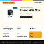 Epson 407 Cartouche Noir compatible équivalent à C13T07U140 : caractéristiques