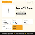 Epson T11 Cartouche Cyan compatible équivalent à C13T11C240 : caractéristiques