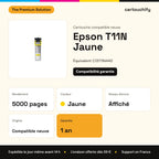 Epson T11N Cartouche Jaune compatible équivalent à C13T11N440 : caractéristiques