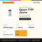 Epson T11P Cartouche Jaune compatible équivalent à C13T11P440 : caractéristiques