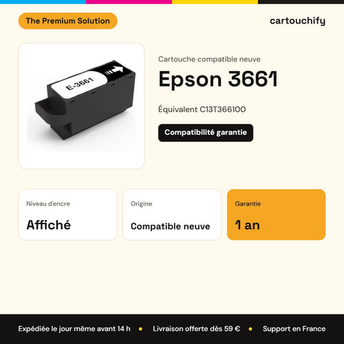 Epson 3661 Cartouche compatible équivalent à C13T366100 : caractéristiques