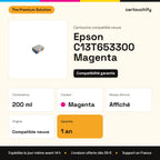Epson C13T653300 Cartouche Magenta compatible : caractéristiques
