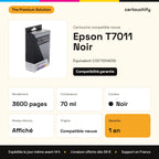 Epson T7011 Cartouche Noir compatible équivalent à C13T70114010 : caractéristiques